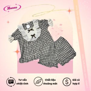 Set Đồ Mặc Nhà & Đồ Ngủ Họa Tiết Caro Có Nơ